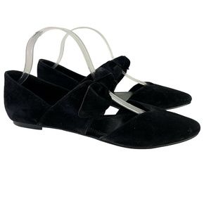 GB Gianni Bini Womens Black Point Toe D'orsay Bow Strap Mary Jane Flats Shoes 10